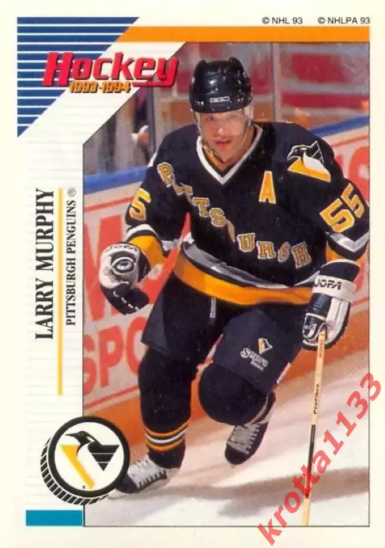 Наклейка #86 Larry Murphy Pittsburgh Penguins для альбома PANINI NHL 1993-1994