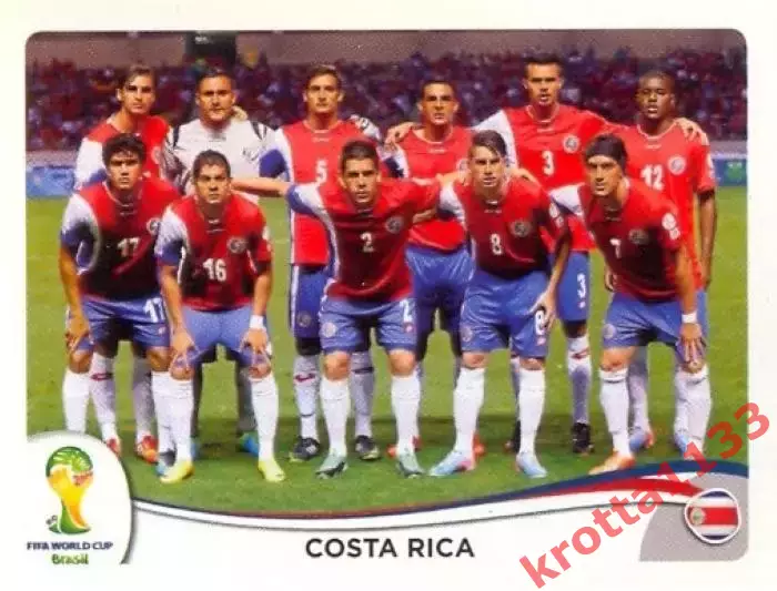 Наклейка #279 Costa Rica - Team для альбома PANINI Чемпионат Мира 2014