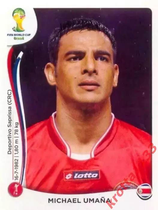 Наклейка #283 Michael Umana для альбома PANINI Чемпионат Мира 2014