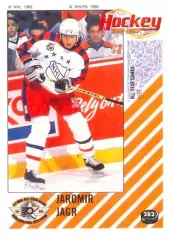 Наклейка #282 Jaromir Jagr Pittsburgh Penguins для альбома PANINI NHL 1992-1993
