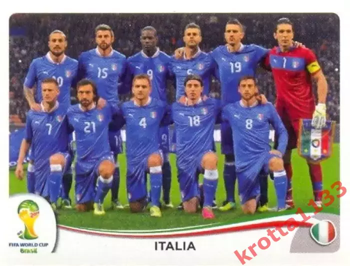 Наклейка #318 Italia - Team для альбома PANINI Чемпионат Мира 2014