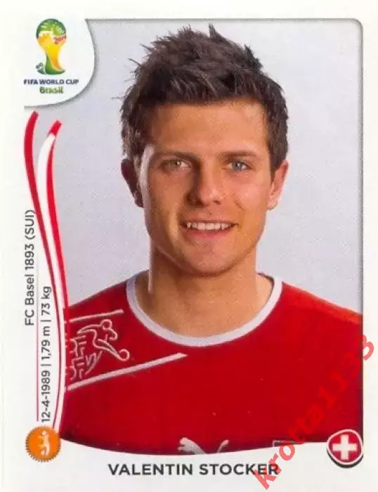 Наклейка #350 Valentin Stocker для альбома PANINI Чемпионат Мира 2014