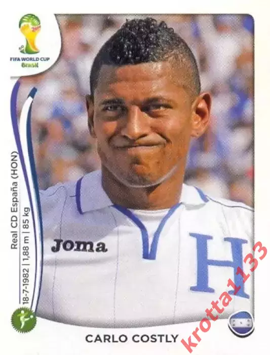 Наклейка #411 Carlo Costly для альбома PANINI Чемпионат Мира 2014