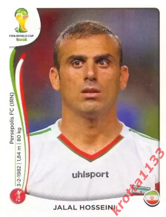 Наклейка #453 Jalal Hosseini для альбома PANINI Чемпионат Мира 2014