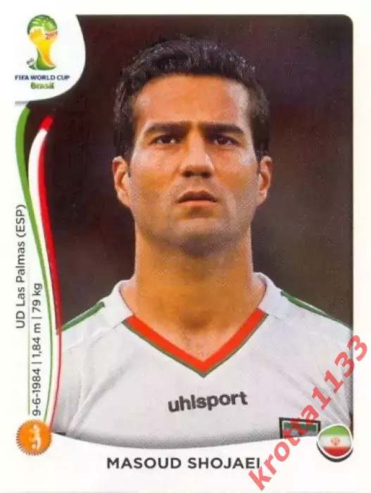 Наклейка #463 Masoud Shojaei для альбома PANINI Чемпионат Мира 2014