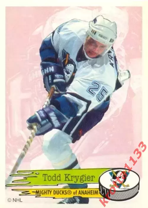 Наклейка #226 Todd Krygier Anaheim Mighty Ducks для альбома PANINI NHL 1995-1996