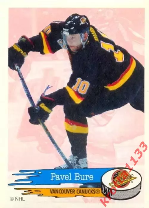 Наклейка #293 Pavel Bure Vancouver Canucks для альбома PANINI NHL 1995-1996