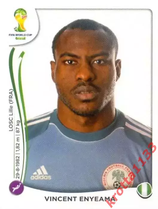 Наклейка #471 Vincent Enyeama для альбома PANINI Чемпионат Мира 2014