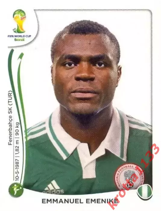 Наклейка #487 Emmanuel Emenike для альбома PANINI Чемпионат Мира 2014