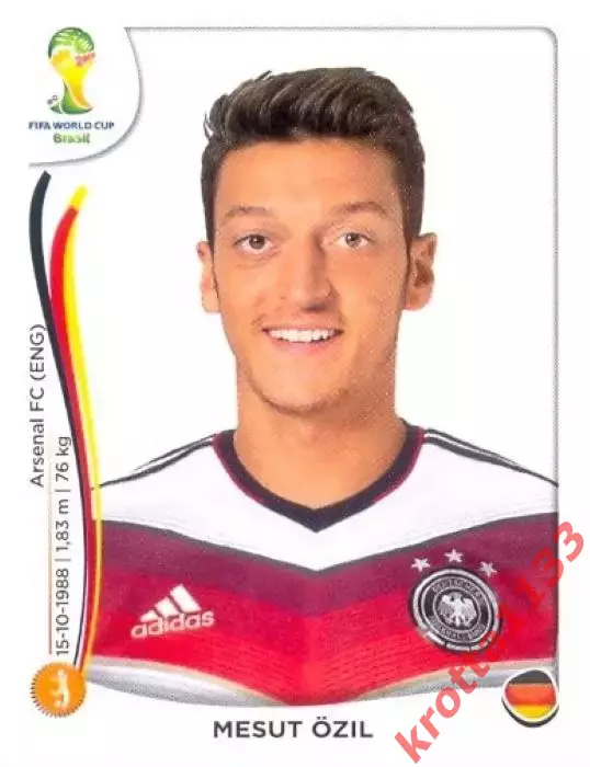 Наклейка #499 Mesut Ozil для альбома PANINI Чемпионат Мира 2014