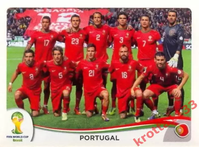 Наклейка #508 Portugal - Team для альбома PANINI Чемпионат Мира 2014