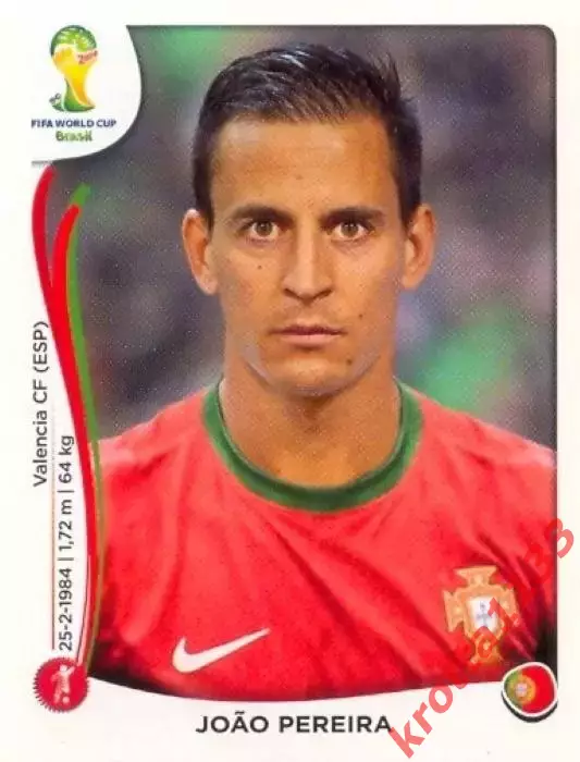 Наклейка #512 Joao Pereira для альбома PANINI Чемпионат Мира 2014