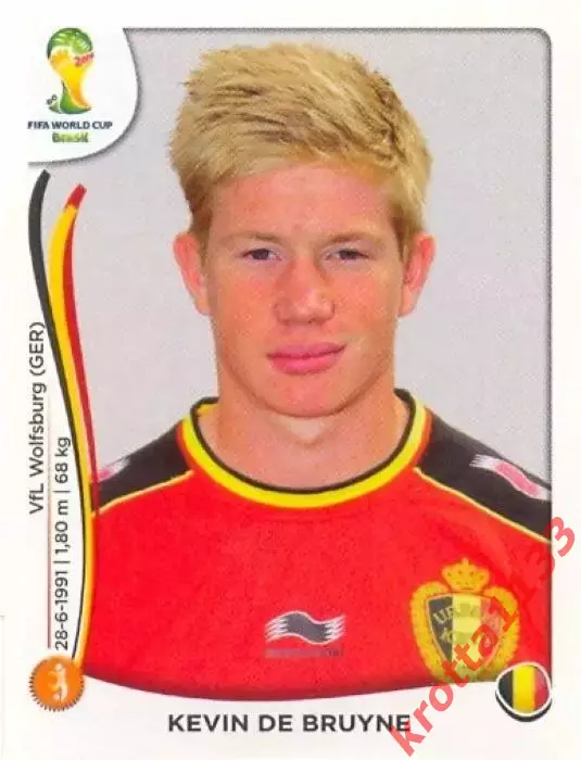 Наклейка #575 Kevin De Bruyne для альбома PANINI Чемпионат Мира 2014
