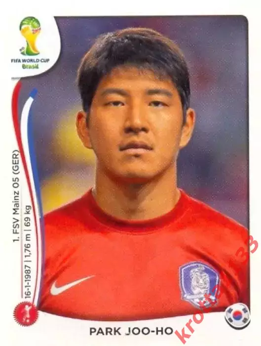 Наклейка #627 Park Joo-Ho для альбома PANINI Чемпионат Мира 2014