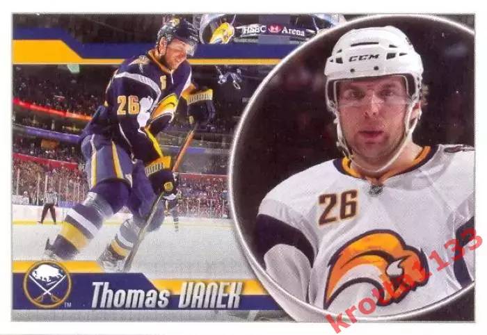 Наклейка #29 Thomas Vanek Buffalo Sabres для альбома PANINI NHL 2010-2011