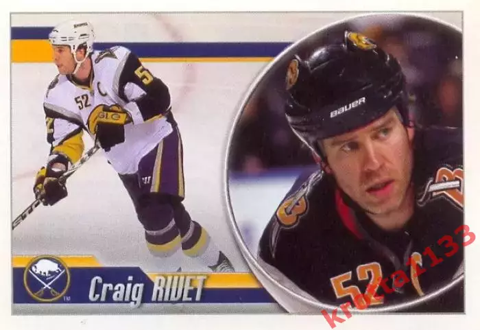 Наклейка #33 Craig Rivet Buffalo Sabres для альбома PANINI NHL 2010-2011