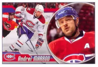 Наклейка #63 Andrei Markov Montreal Canadiens для альбома PANINI NHL 2010-2011