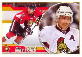 Наклейка #100 Mike Fisher Ottawa Senators для альбома PANINI NHL 2010-2011