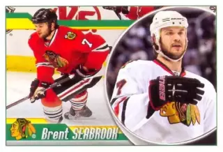 Наклейка #183 Brent Seabrook Chicago Blackhawks для альбома PANINI NHL 2010-2011