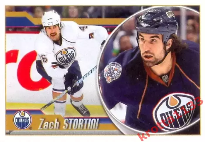 Наклейка #236 Zach Stortini Edmonton Oilers для альбома PANINI NHL 2010-2011