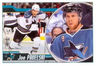 Наклейка #281 Joe Pavelski San Jose Sharks для альбома PANINI NHL 2010-2011