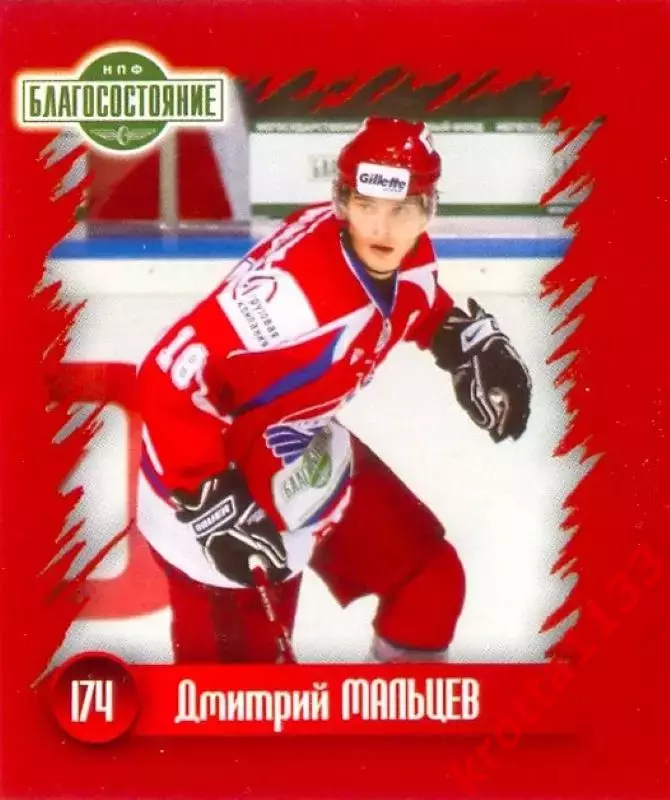 Наклейка #174 Дмитрий Мальцев для альбома Наклей-ка! ХК Локомотив 2010-2011