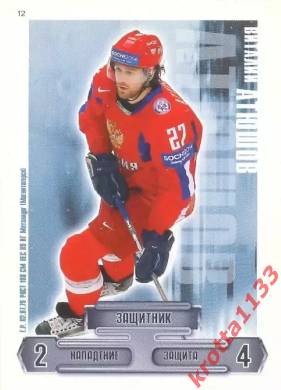 Виталий Атюшов Сборная России по хоккею 2006-2009