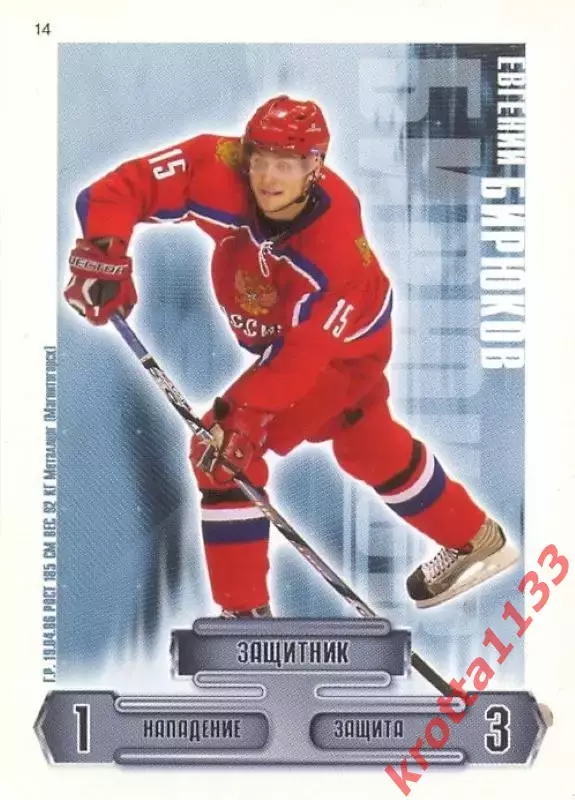 Евгений Бирюков Сборная России по хоккею 2006-2009