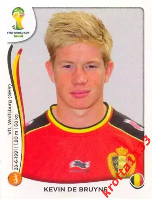 Наклейка #575 Kevin De Bruyne для альбома PANINI Чемпионат Мира 2014