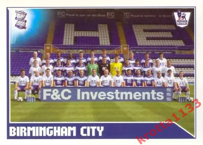 Наклейка #62 Birmingham City Team для альбома TOPPS Английская Премьер-Лига 2011