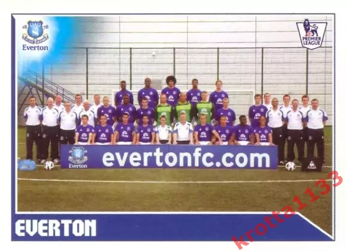 Наклейка #157 Everton Team для альбома TOPPS Английская Премьер-Лига 2010-2011