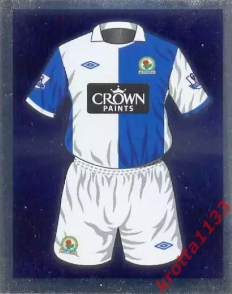 Наклейка #6 Blackburn Rovers для альбома TOPPS Английская Премьер-Лига 2010-2011