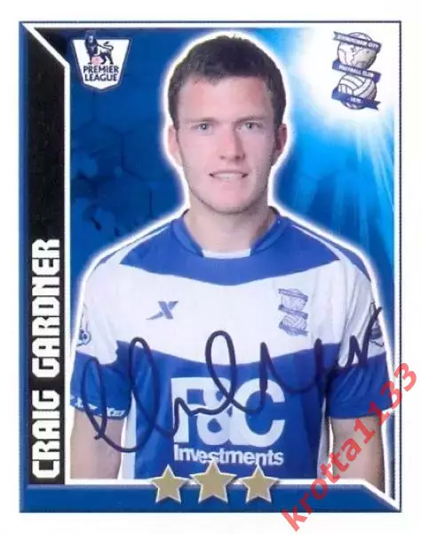 Наклейка #70 Craig Gardner для альбома TOPPS Английская Премьер-Лига 2010-2011