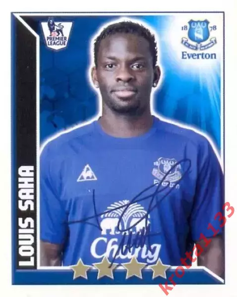Наклейка #173 Louis Saha для альбома TOPPS Английская Премьер-Лига 2010-2011