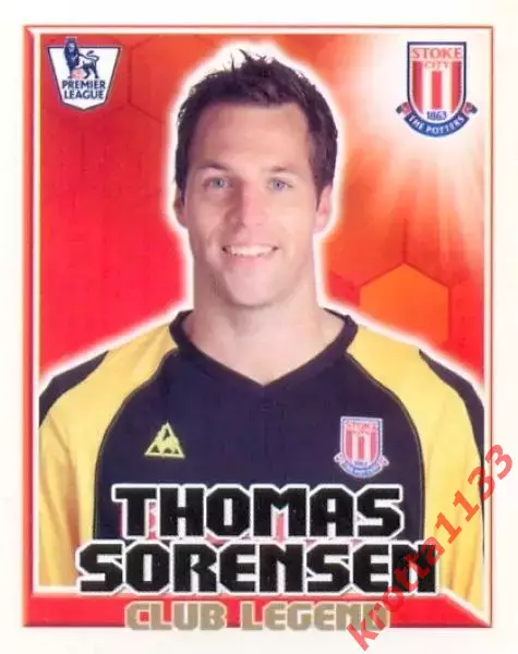 Наклейка #315 Thomas Sorensen для альбома TOPPS Английская Премьер-Лига 2010-11