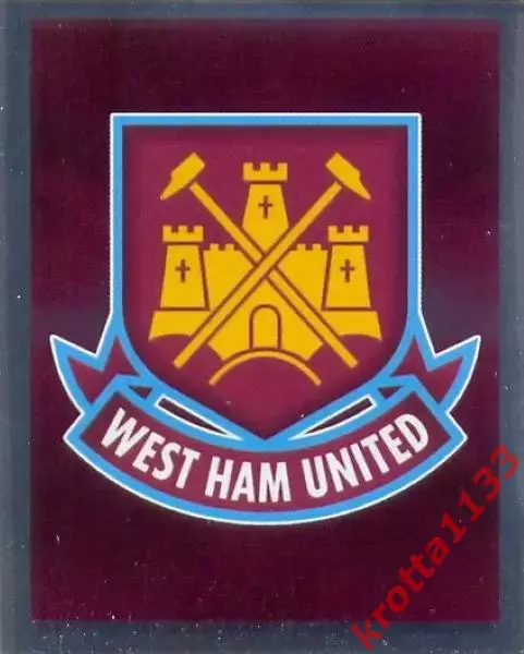 Наклейка #373 West Ham United Logo для альбома TOPPS Английская Премьер-Лига