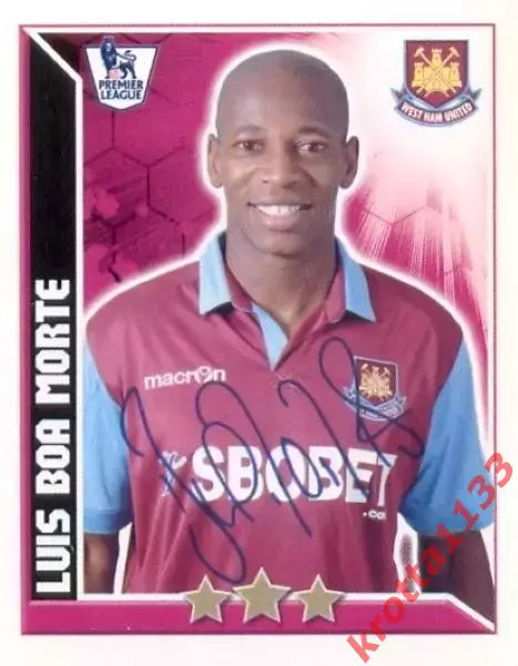 Наклейка #381 Luis Boa Morte для альбома TOPPS Английская Премьер-Лига 2010-2011