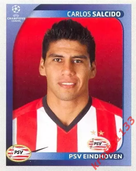 Наклейка #420 Carlos Salcido для альбома PANINI Лига Чемпионов УЕФА 2008-2009