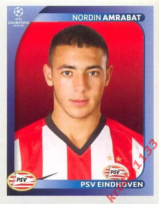Наклейка #431 Nordin Amrabat для альбома PANINI Лига Чемпионов УЕФА 2008-2009