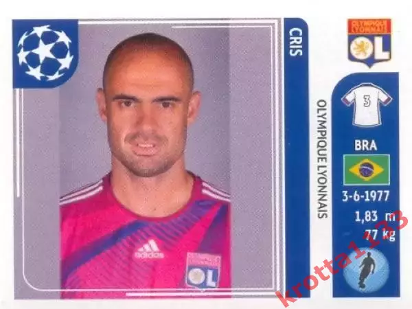 Наклейка #228 Cris для альбома PANINI Лига Чемпионов УЕФА 2011-2012