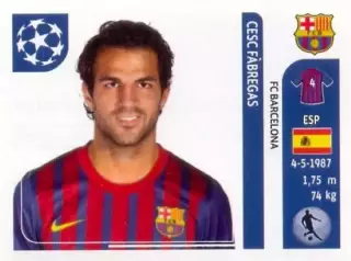 Наклейка #492 Cesc Fabregas для альбома PANINI Лига Чемпионов УЕФА 2011-2012