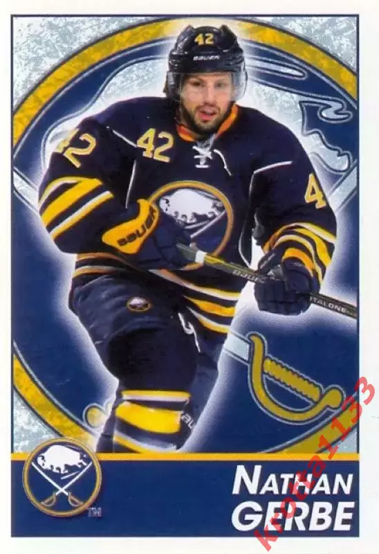 Наклейка #42 Nathan Gerbe Buffalo Sabres для альбома PANINI NHL 2013-2014
