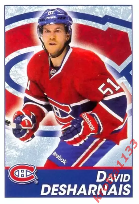 Наклейка #89 David Desharnais Montreal Canadiens для альбома PANINI NHL 2013-14
