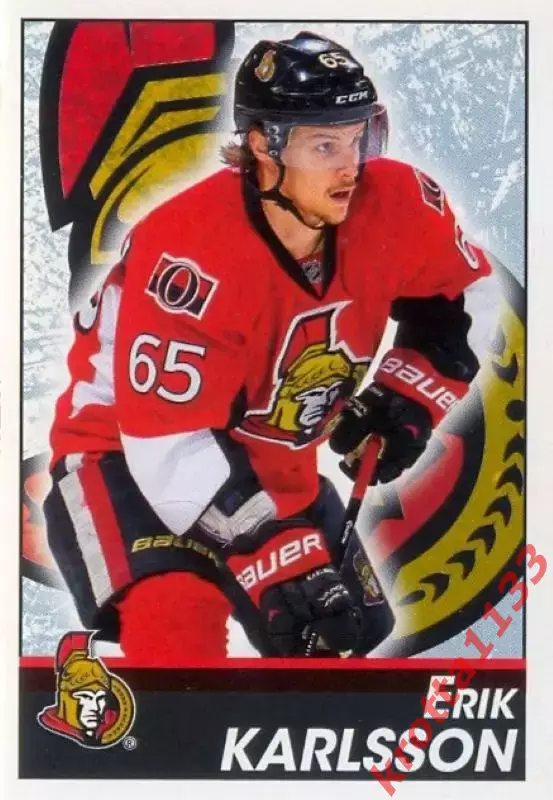 Наклейка #120 Erik Karlsson Ottawa Senators для альбома PANINI NHL 2013-2014