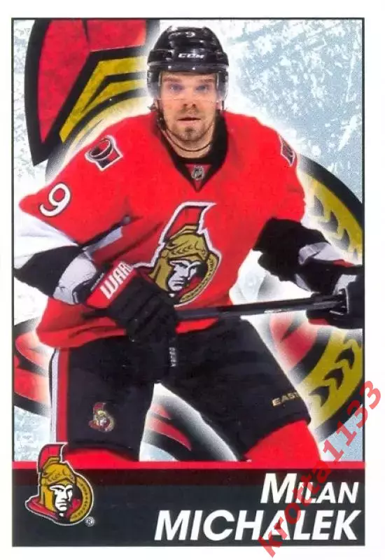 Наклейка #122 Milan Michalek Ottawa Senators для альбома PANINI NHL 2013-2014