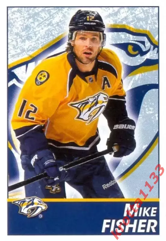 Наклейка #253 Mike Fisher Nashville Predators для альбома PANINI NHL 2013-2014