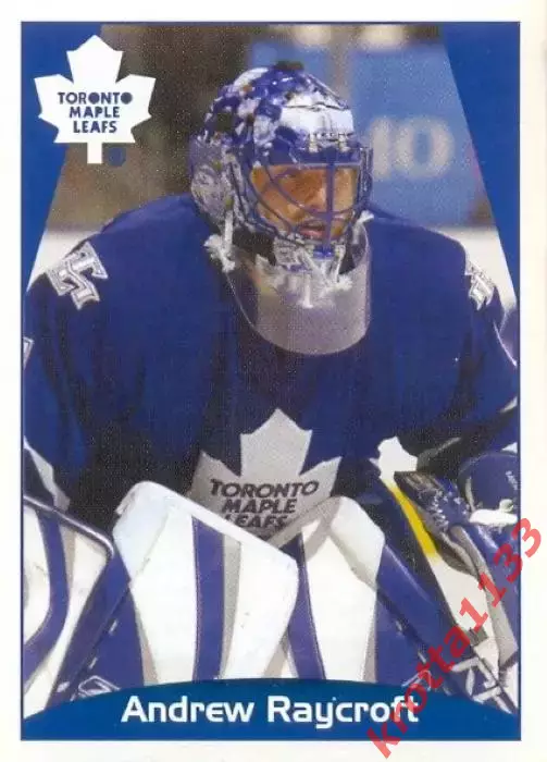 Наклейка #160 Andrew Raycroft Toronto Maple Leafs для альбома PANINI NHL 2006-07