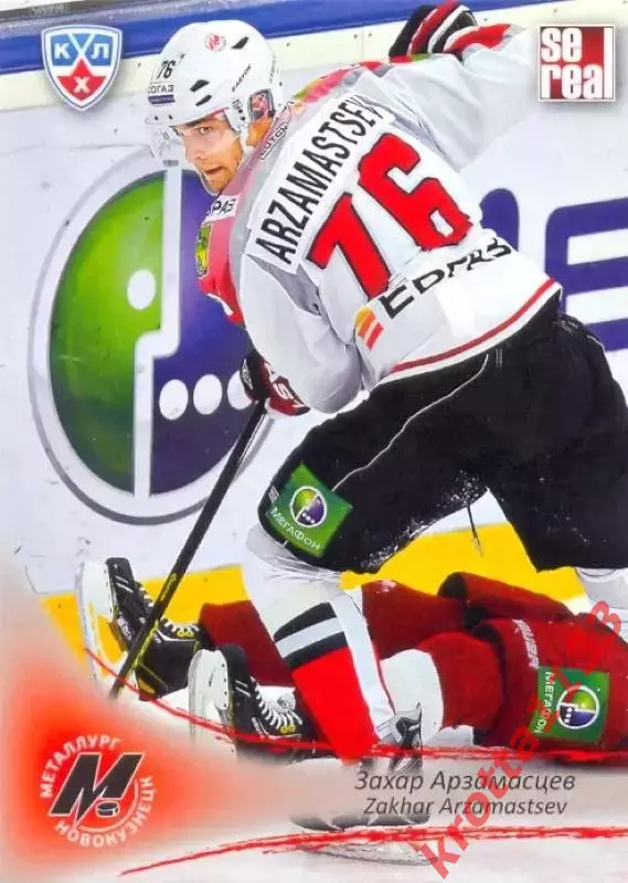 Захар Арзамасцев Металлург Новокузнецк SeReal Карточки КХЛ 2013-2014