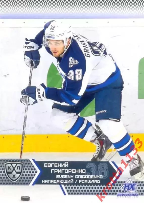 Евгений Григоренко Нефтехимик Нижнекамск SeReal Карточки КХЛ 2015-2016