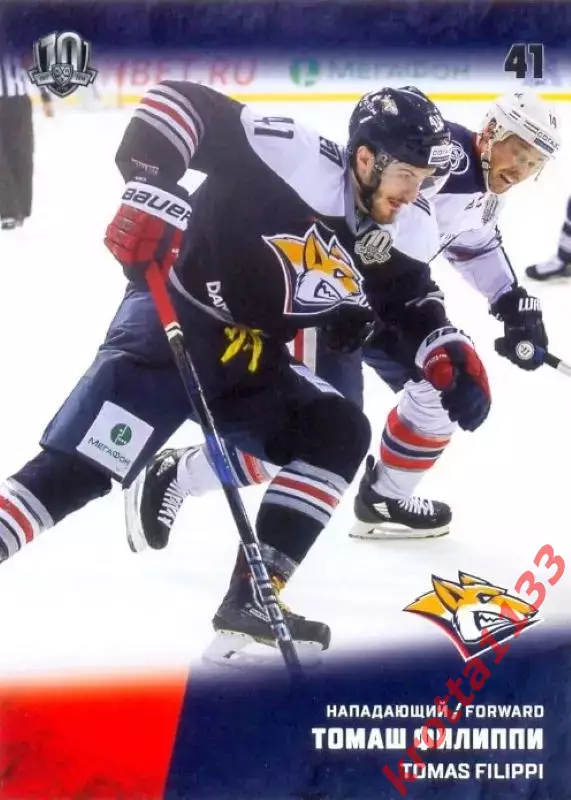 Томаш Филиппи Металлург Магнитогорск SeReal Карточки КХЛ 2017-2018